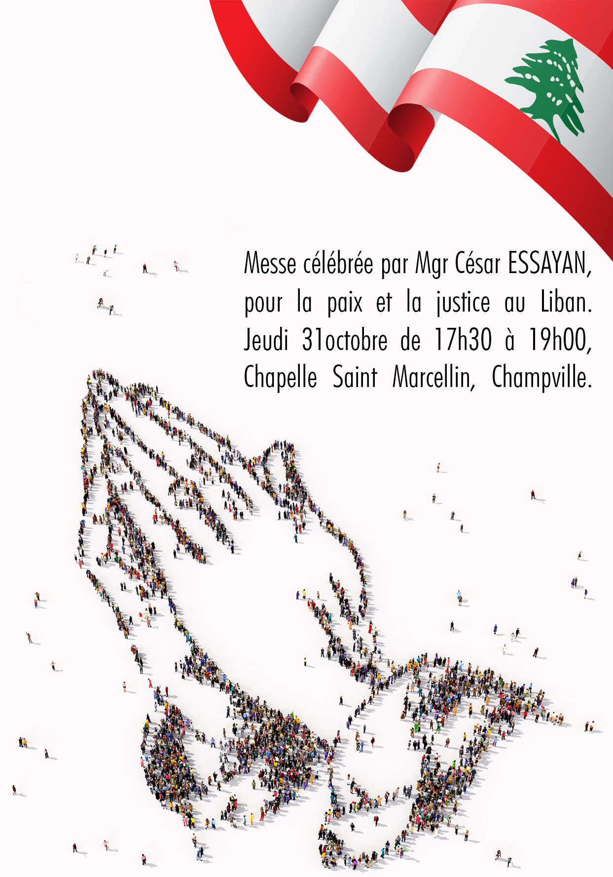 Messe célébrée par Mgr César ESSAYAN, pour la paix et la justice au Liban.